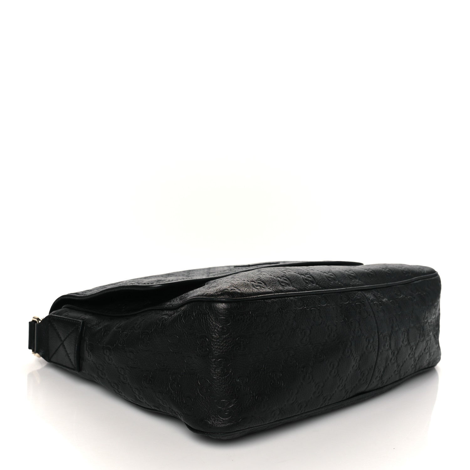 Gucci Guccissima Medium Flap Messenger Bag Black 3 of 10