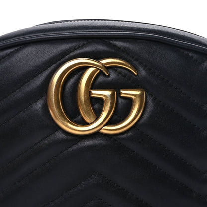 Gucci Calfskin Matelasse GG Marmont Belt Bag 95 38 Black 6 of 8
