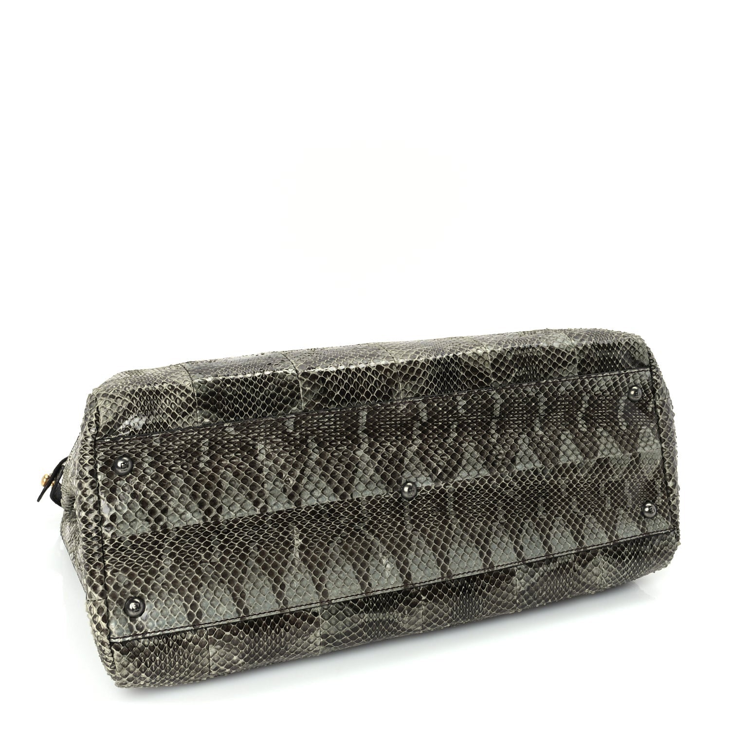 Fendi Snakeskin Large Peekaboo Iconic Satchel Green 3 of 8