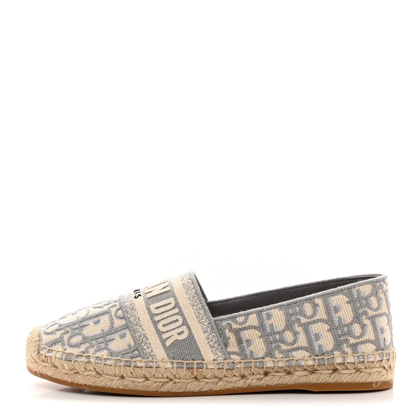Oblique Embroidered Granville 15mm Espadrilles 37 Grey Stone