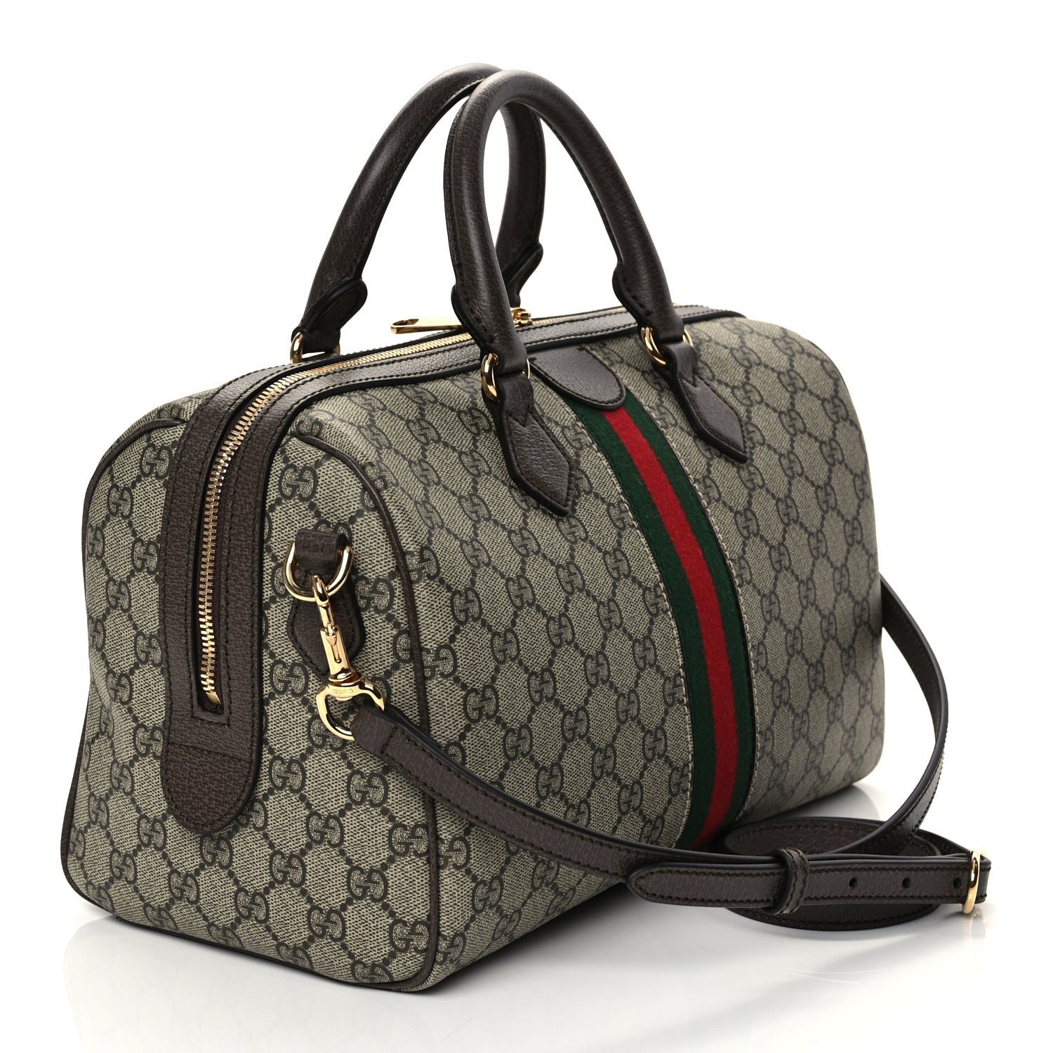 Gucci GG Supreme Monogram Web Large Ophidia Boston Bag Beige Ebony 2 of 9