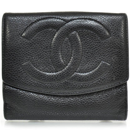 Chanel Caviar Compact Bi-Fold Wallet Black 1 of 8