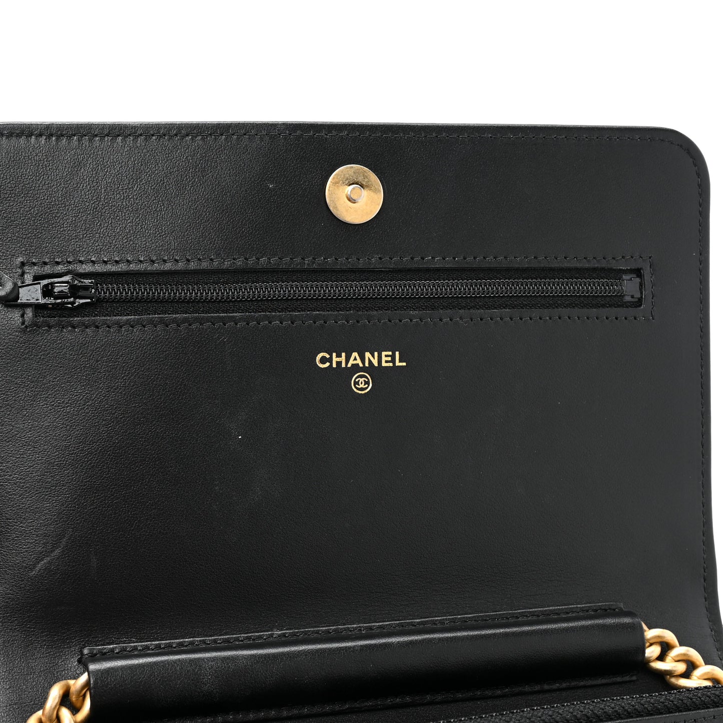 Caviar Quilted Boy Wallet On Chain WOC Black