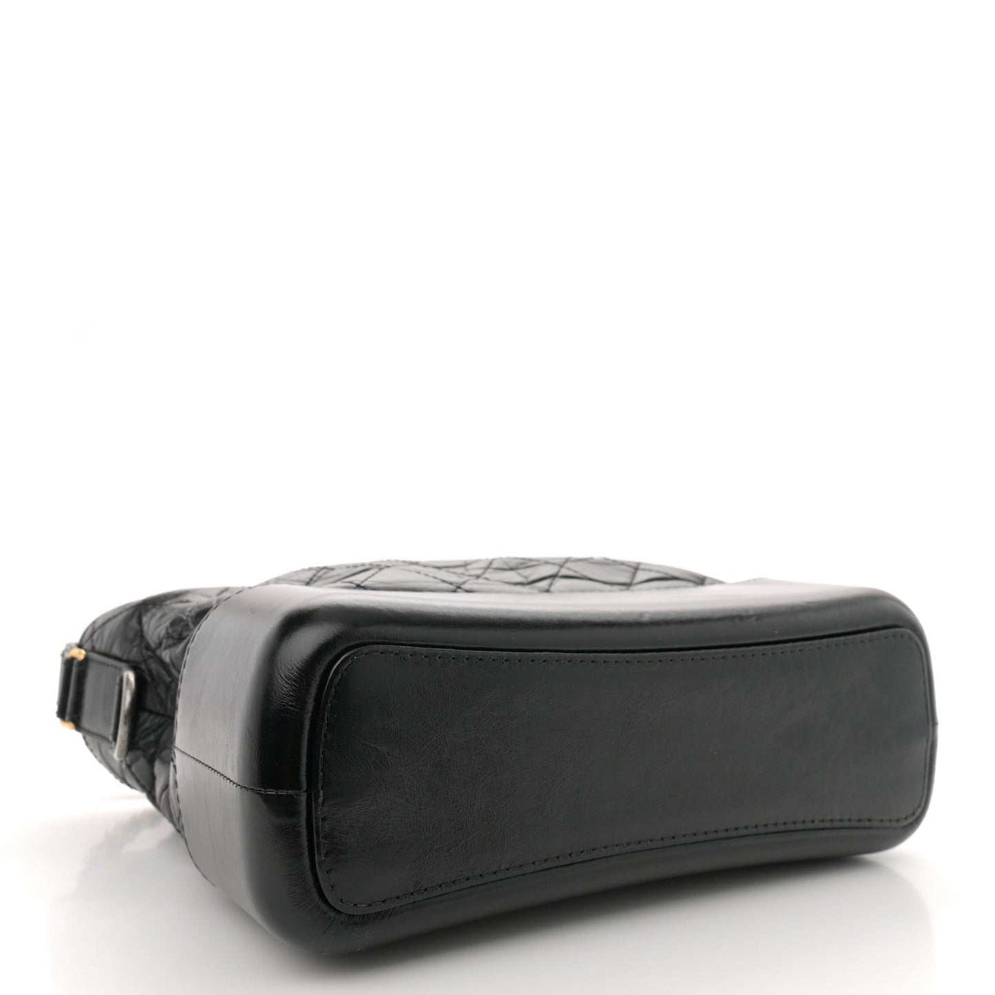 Aged Calfskin Quilted Medium Gabrielle Hobo Black