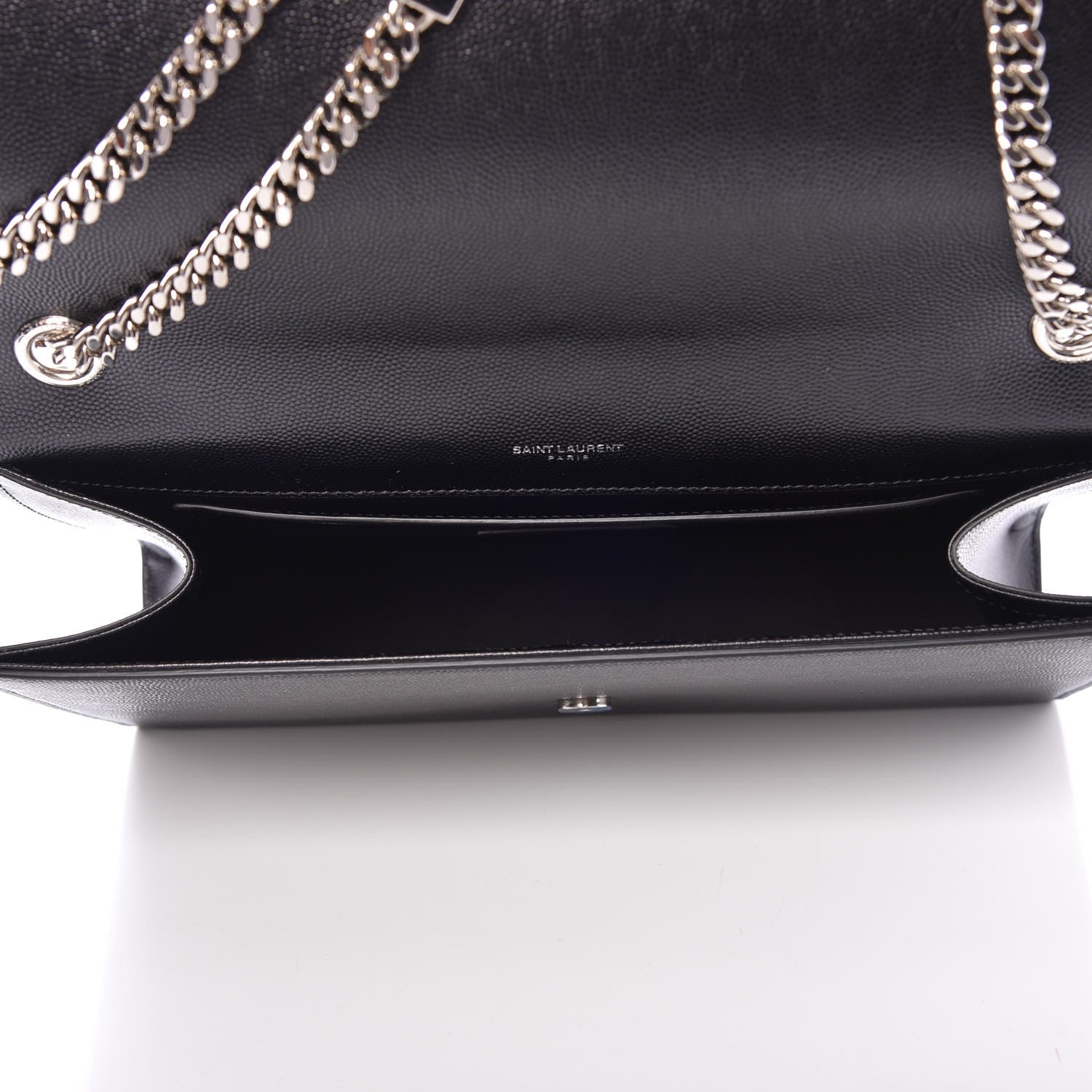 Saint Laurent Grain De Poudre Large Classic Monogram Kate Satchel Black 5 of 6