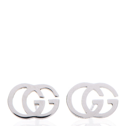 Gucci 18K White Gold GG Tissue Stud Earrings 1 of 4