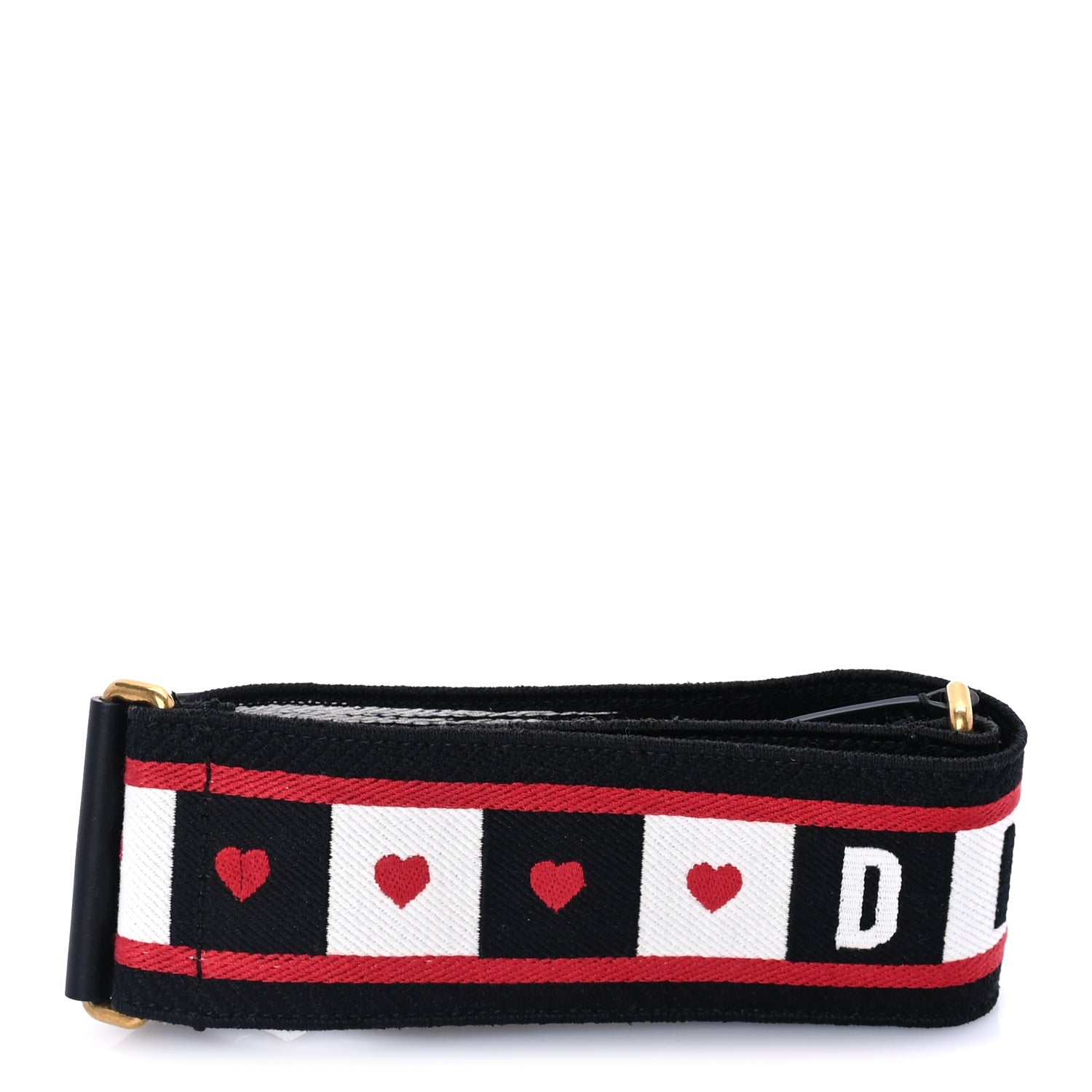 Christian Dior Canvas Embroidered Dioramour Shoulder Strap  Black Red White 2 of 5
