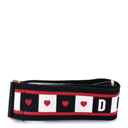Christian Dior Canvas Embroidered Dioramour Shoulder Strap  Black Red White 2 of 5