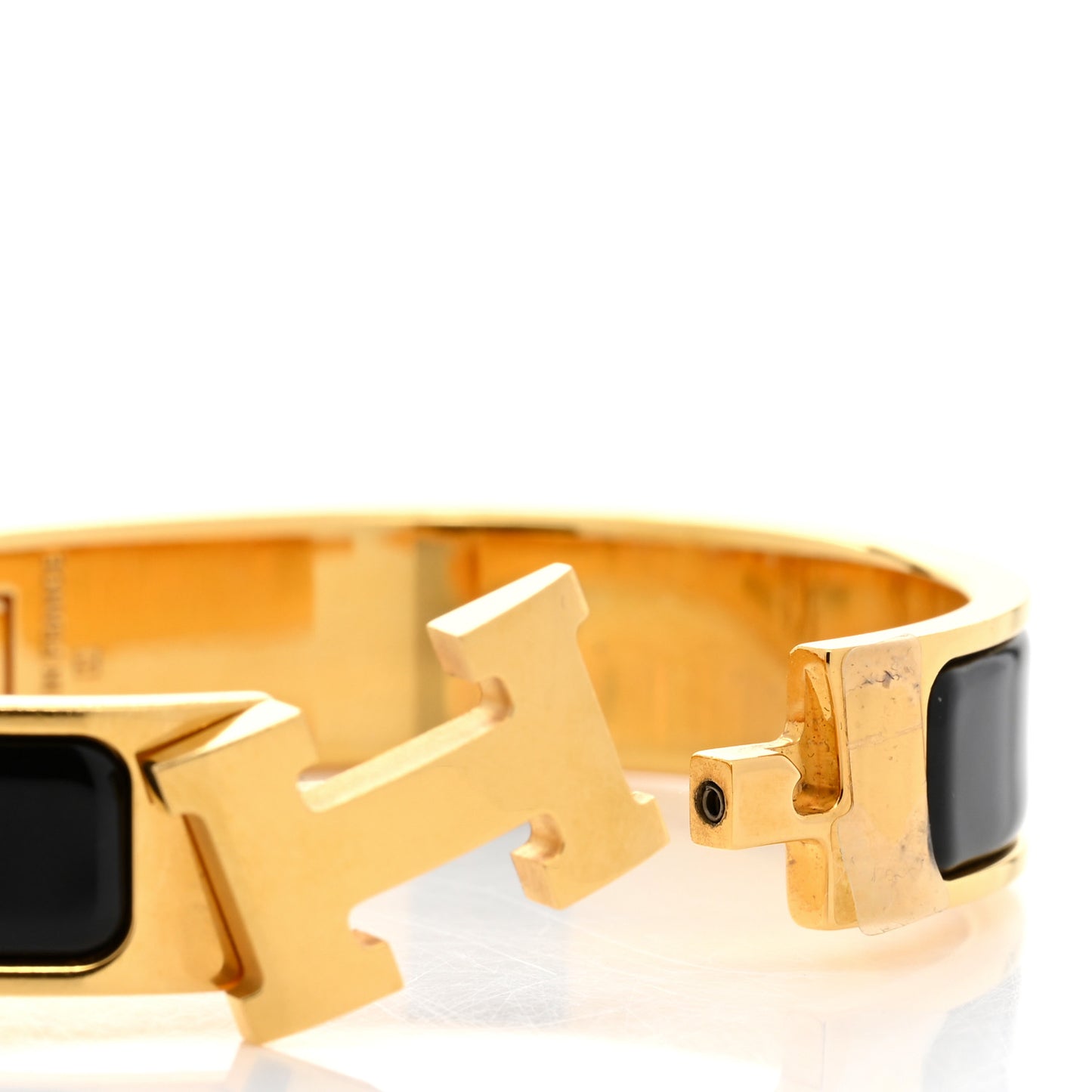 Enamel Narrow Clic Clac H Bracelet PM Black