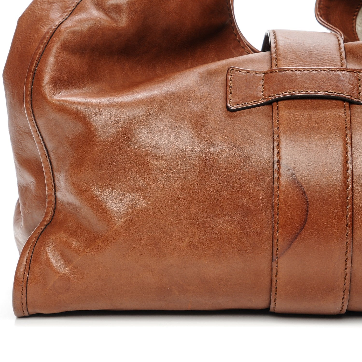 Gucci Washed Calfskin Medium Soft Stirrup Shoulder Bag Brown 9 of 9