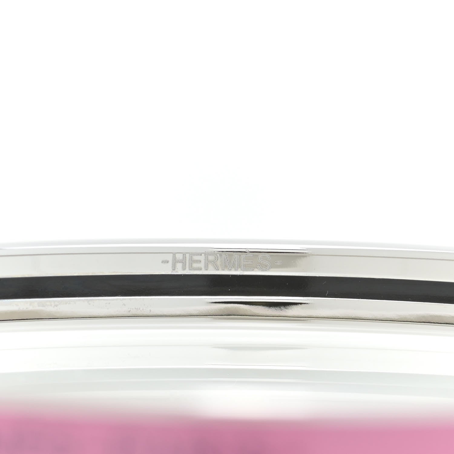 Hermes Enamel Printed Extra Narrow Printed Bracelet 70 Rose Patch 5 of 6