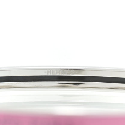Hermes Enamel Printed Extra Narrow Printed Bracelet 70 Rose Patch 5 of 6