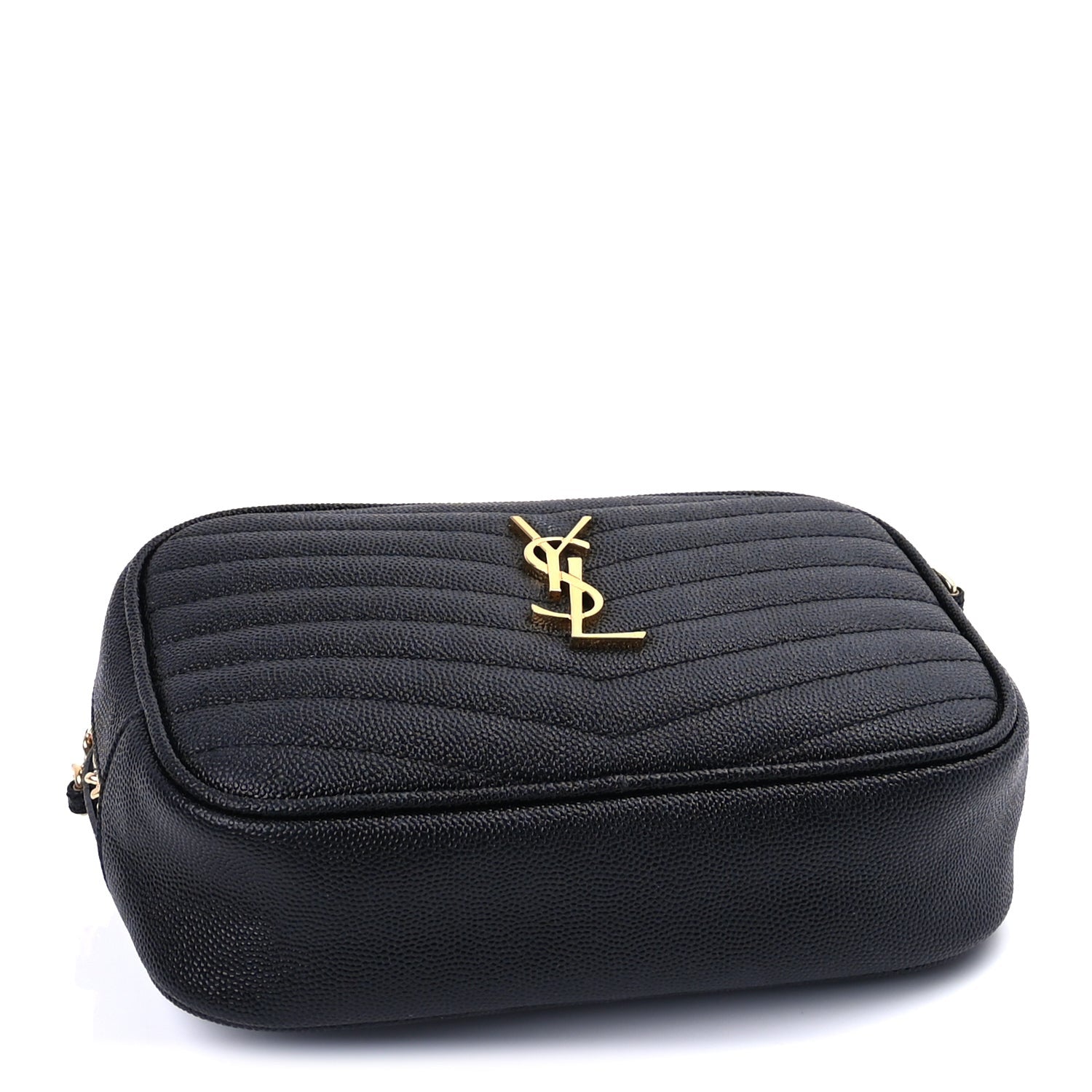 Saint Laurent Grain De Poudre Matelasse Monogram Mini Lou Camera Bag Black 3 of 9