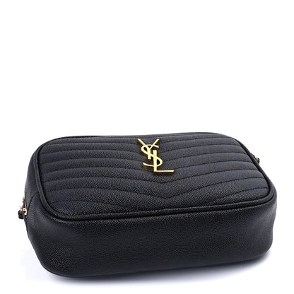 Saint Laurent Grain De Poudre Matelasse Monogram Mini Lou Camera Bag Black 3 of 9