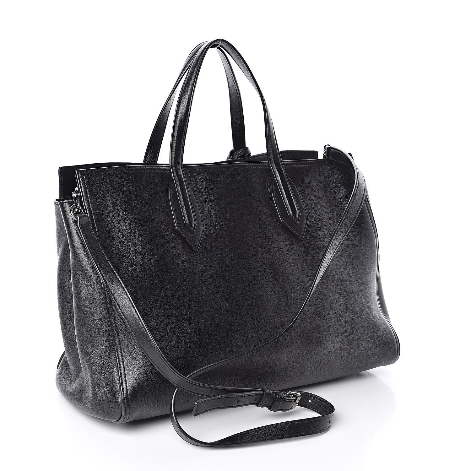 Saint Laurent Calfskin Medium Amber Tote Black 3 of 13