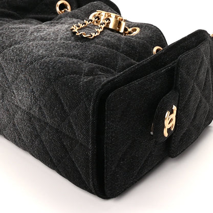 Chanel Washed Denim Quilted Mini  25 Handbag  Black 8 of 8