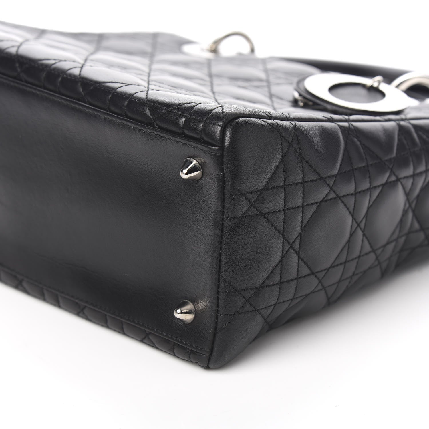 Christian Dior Lambskin Cannage Medium Lady Dior Black 8 of 9