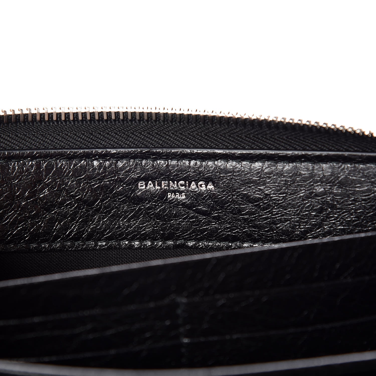 Balenciaga Agneau Classic Silver Hardware Continental Zip Around Wallet Black 6 of 8
