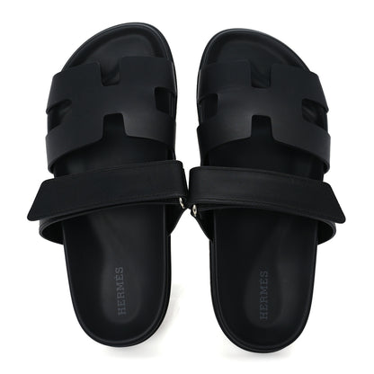 Hermes Calfskin Womens Chypre Sandals 38 Black 5 of 7
