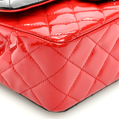 Chanel Patent Calfskin Quilted Bi-Color Mini Rectangular Flap Red Black 9 of 10