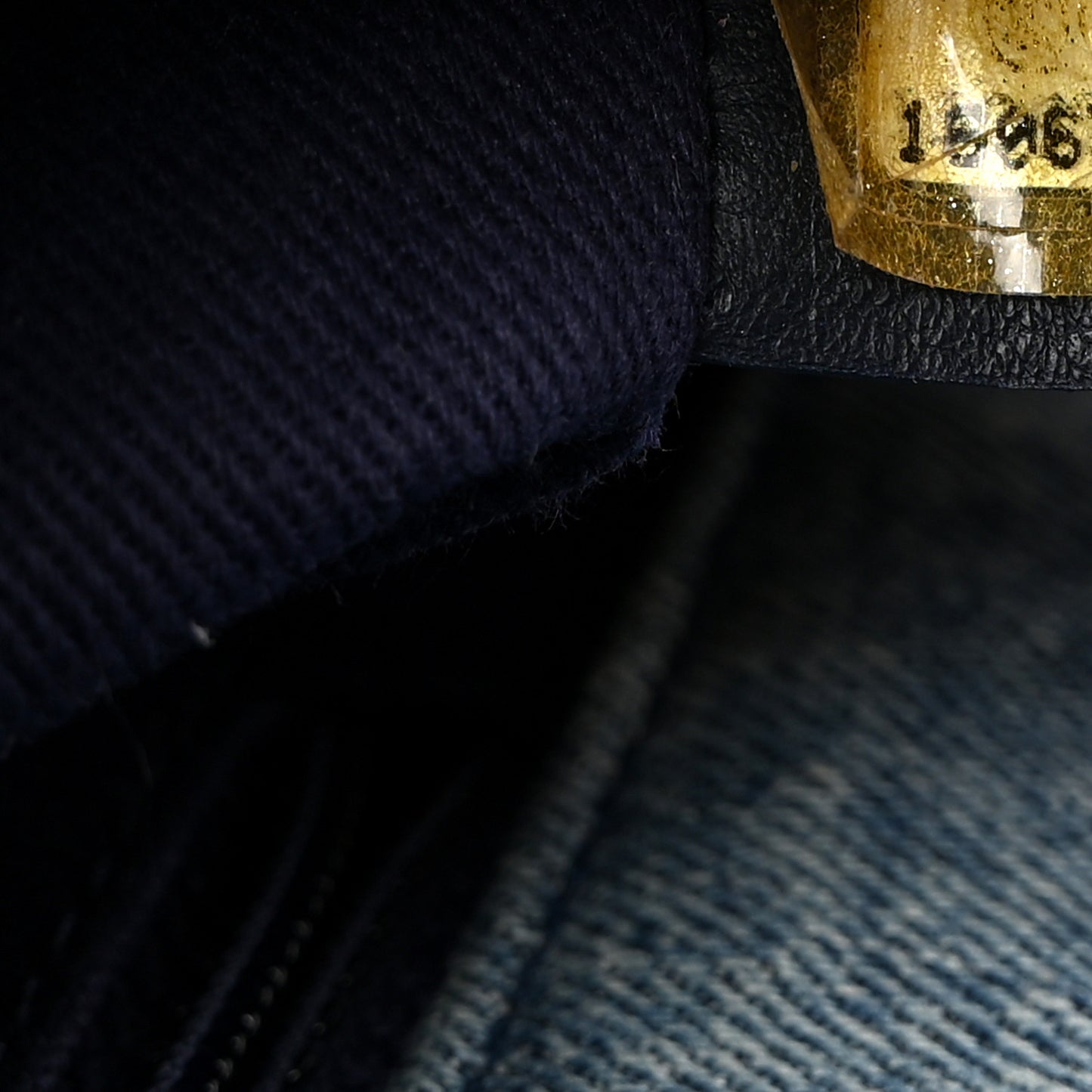 Denim Quilted Camellia Embroidered Medium Flap Blue