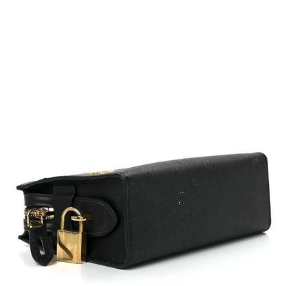 Prada Saffiano City Calfskin Esplanade Crossbody Bag Black 4 of 11