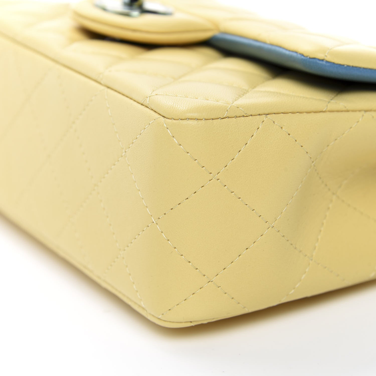 Chanel Lambskin Quilted Mini Rectangular Flap Yellow Blue 6 of 9