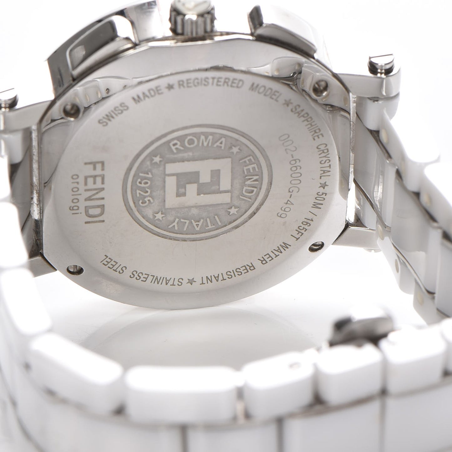 Stainless Steel Ceramic 38mm Chronograph Quartz Watch White