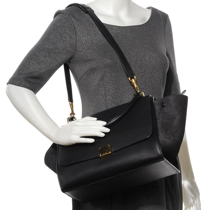 Celine Calfskin and Suede Small Trapeze Navy Blue 2 of 7