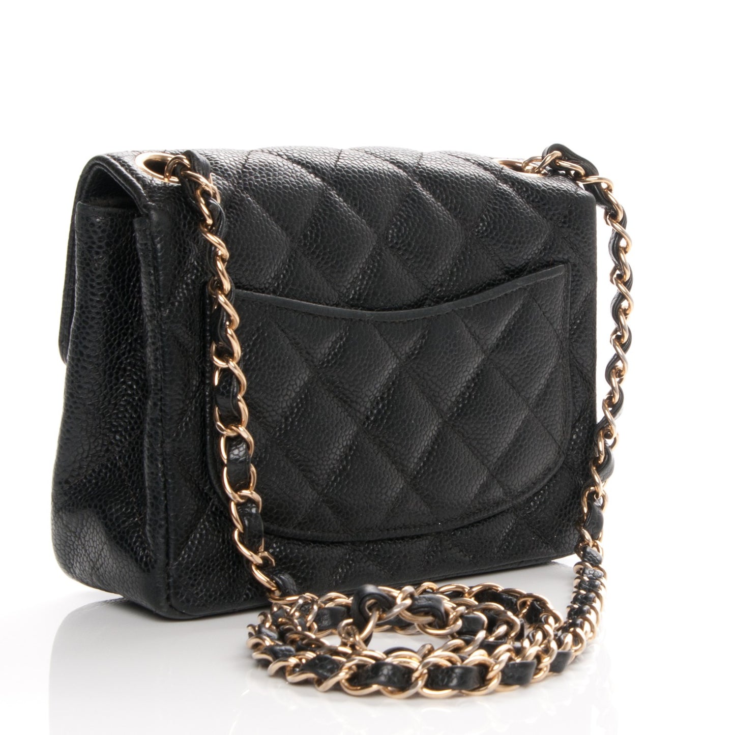 Caviar Quilted Mini Square Flap Black