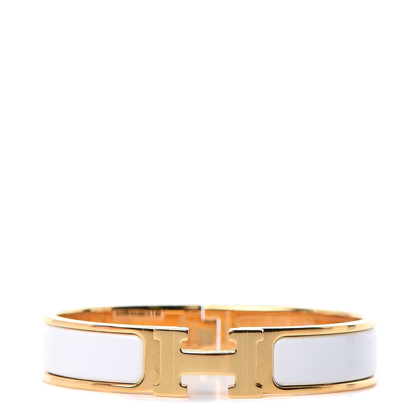 Enamel Narrow Clic Clac H Bracelet PM White