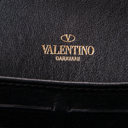 Valentino Garavani Vitello Rockstud Flap Wallet on Chain Black 6 of 7