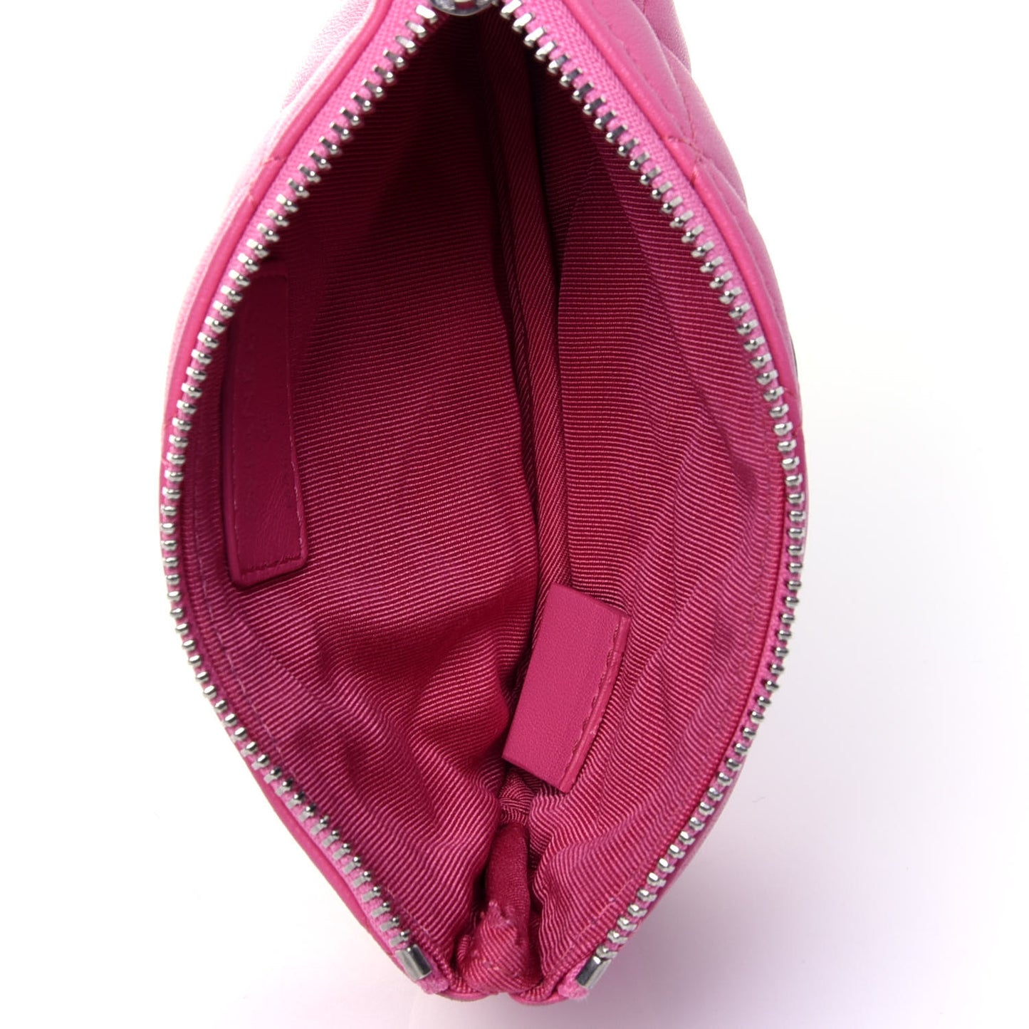 Lambskin Quilted Small Cosmetic Case Pink