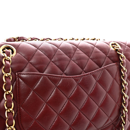 Chanel Lambskin Quilted Medium Double Flap Burgundy 12 of 13