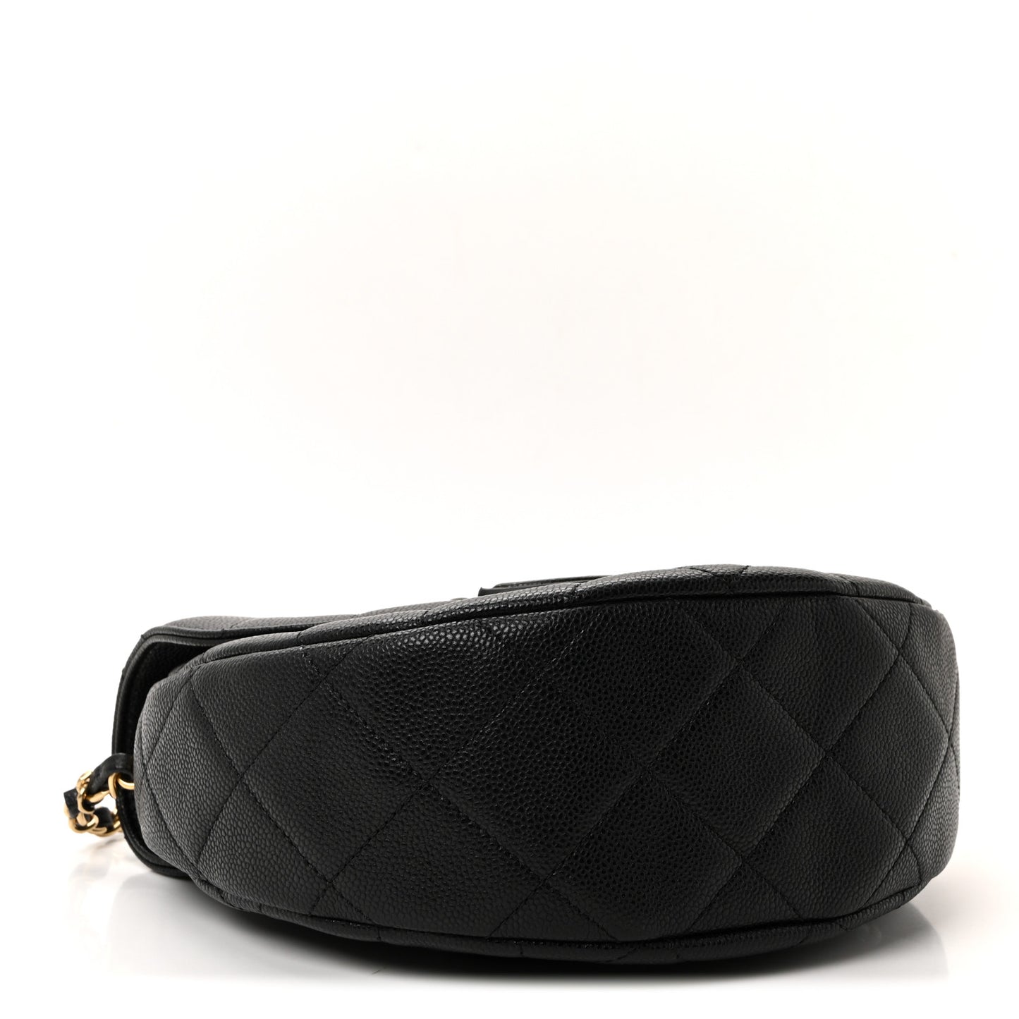 Caviar Quilted Mini Messenger Flap Black