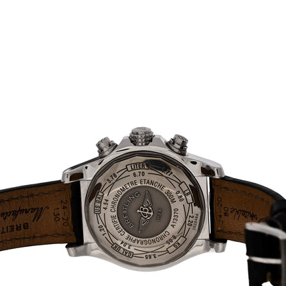 Breitling Stainless Steel Alligator Diamond Bezel 48mm Super Avenger Automatic Watch Black A13370 4 of 4