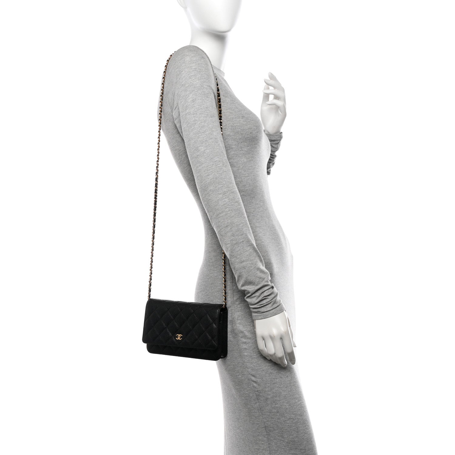 Chanel Caviar Quilted Wallet on Chain WOC Black 2 of 12