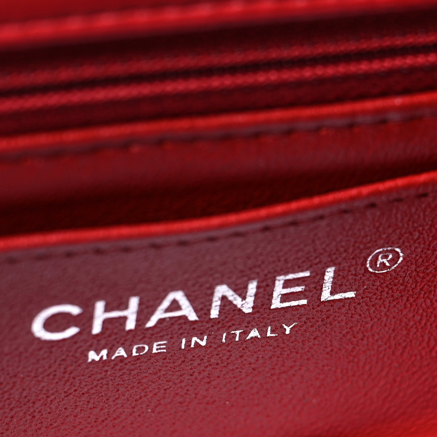 Lambskin Quilted Mini Rectangular Flap Red