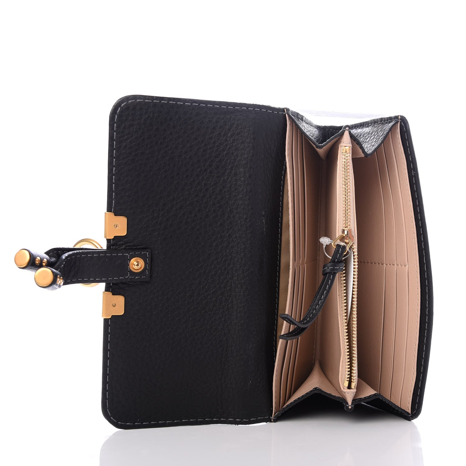 Chloe Calfskin Marcie Continental Flap Wallet Black 5 of 6