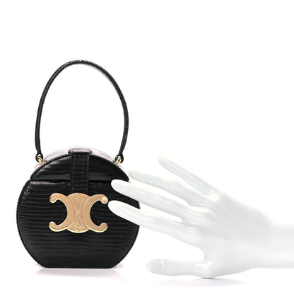 Celine Lizard Round Box Triomphe Black 2 of 9
