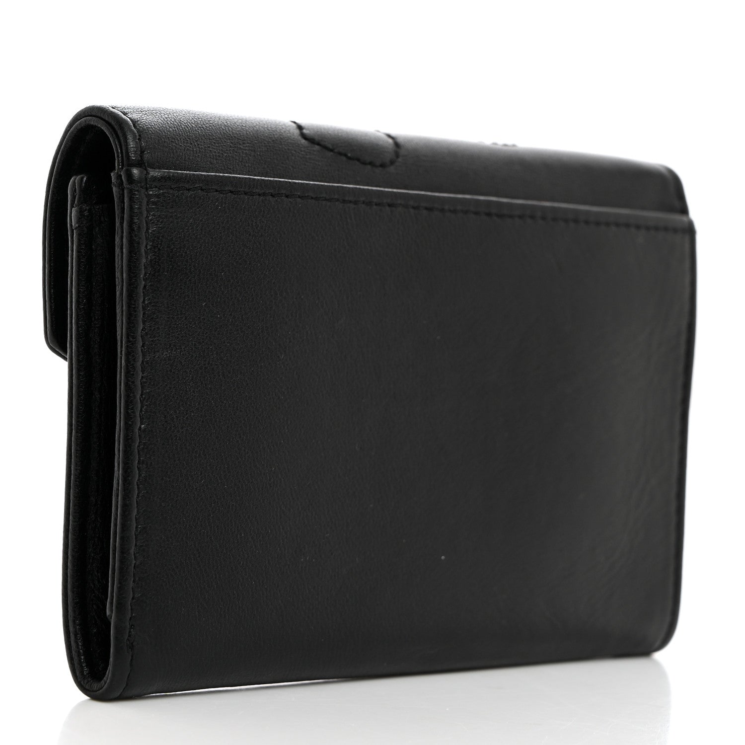 Saint Laurent Calfskin Heart Embossed Envelope Wallet Black 3 of 8