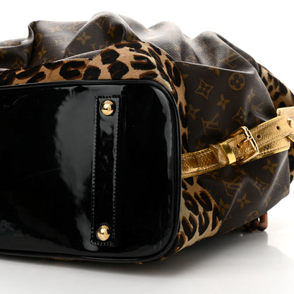 Louis Vuitton Monogram Leopard Pleated Steamer Bag 9 of 14