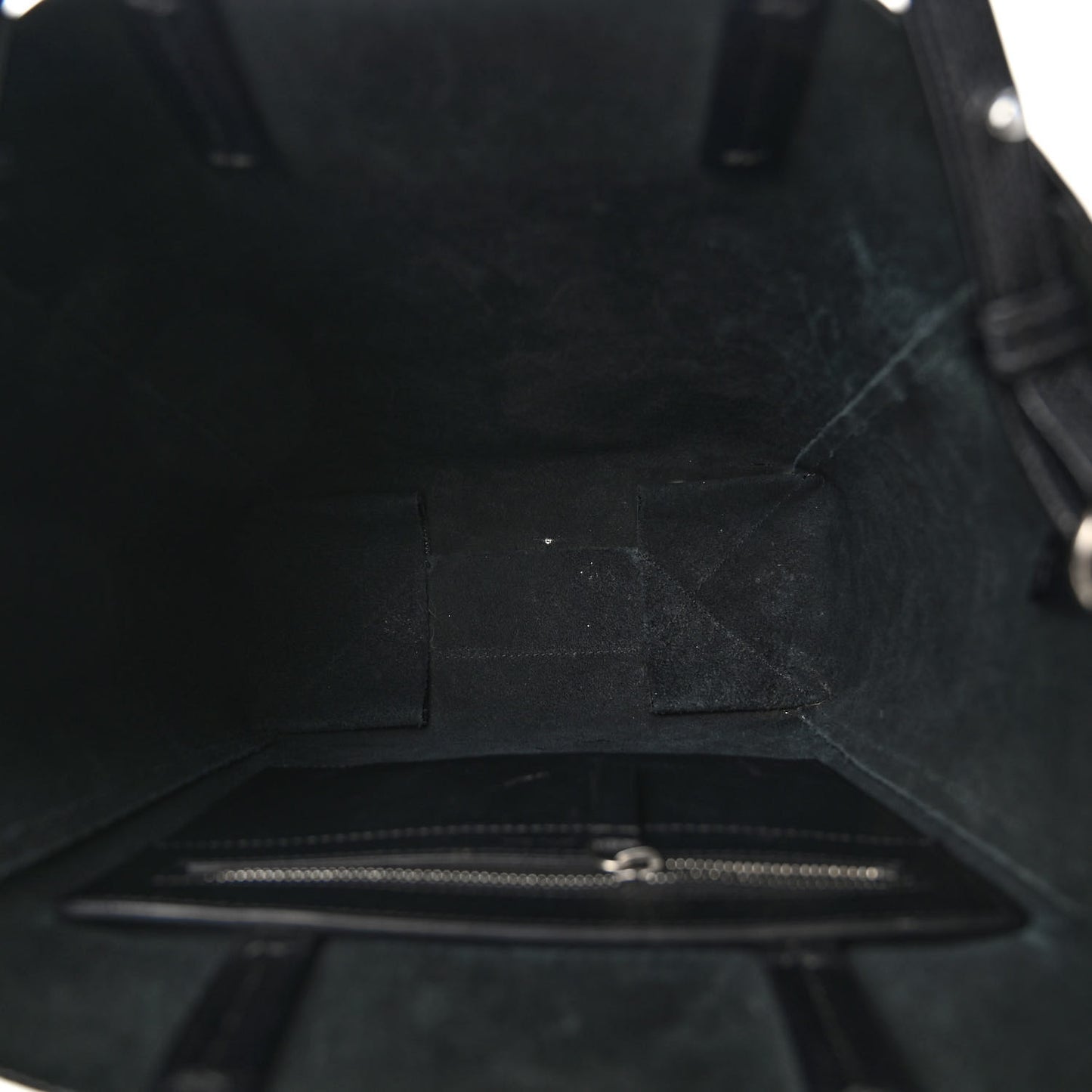 Grained Calfskin Small Vertical Cabas Black