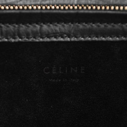 Celine Crocodile Embossed Calfskin Medium Phantom Luggage Black 6 of 7