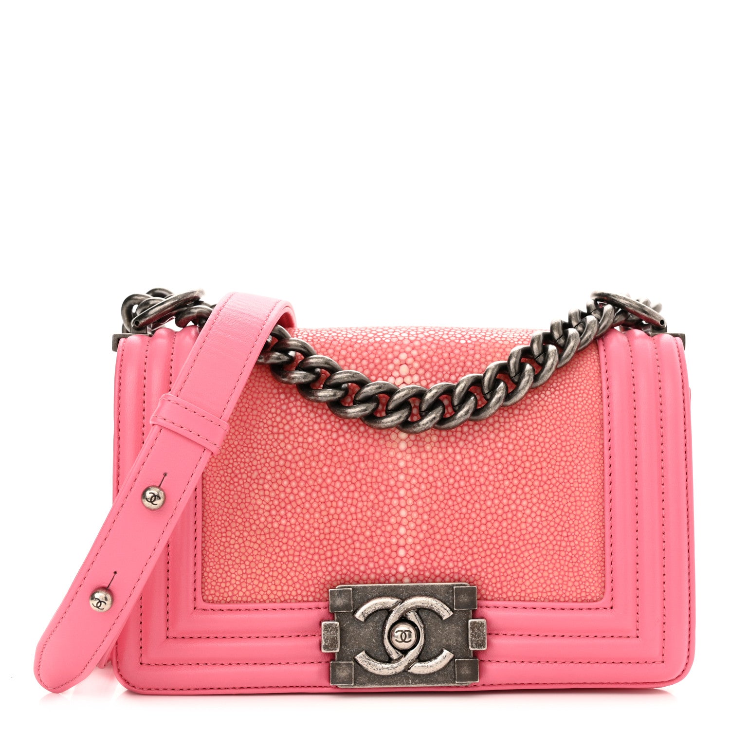 Chanel Galuchat Stingray Small Boy Flap Pink 1 of 10