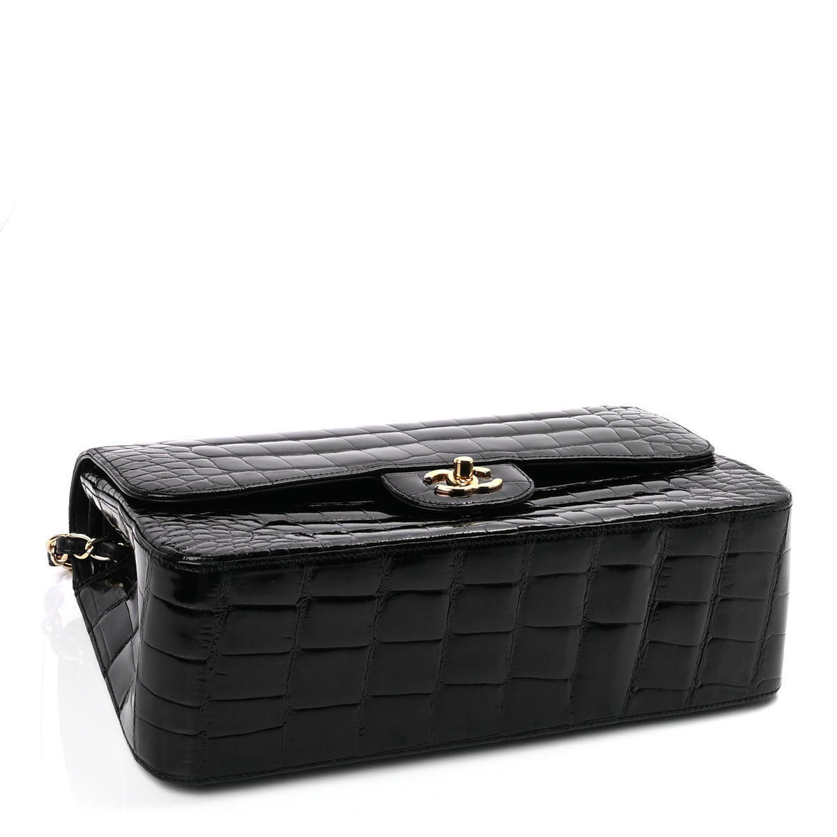 Chanel Alligator Jumbo Double Flap Black 3 of 8
