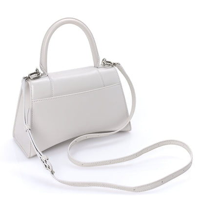 Balenciaga Shiny Box Calfskin Tonal B Small Hourglass Top Handle Bag  White 2 of 7