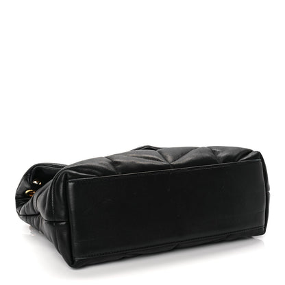 Saint Laurent Lambskin Quilted Small Loulou Puffer Monogram Chain Satchel Black 3 of 8