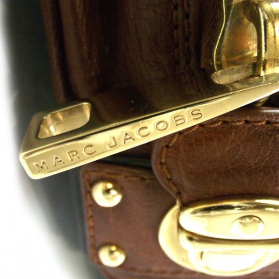 Marc Jacobs Leather Striping Bowler Tote Bag Chestnut 8 of 12