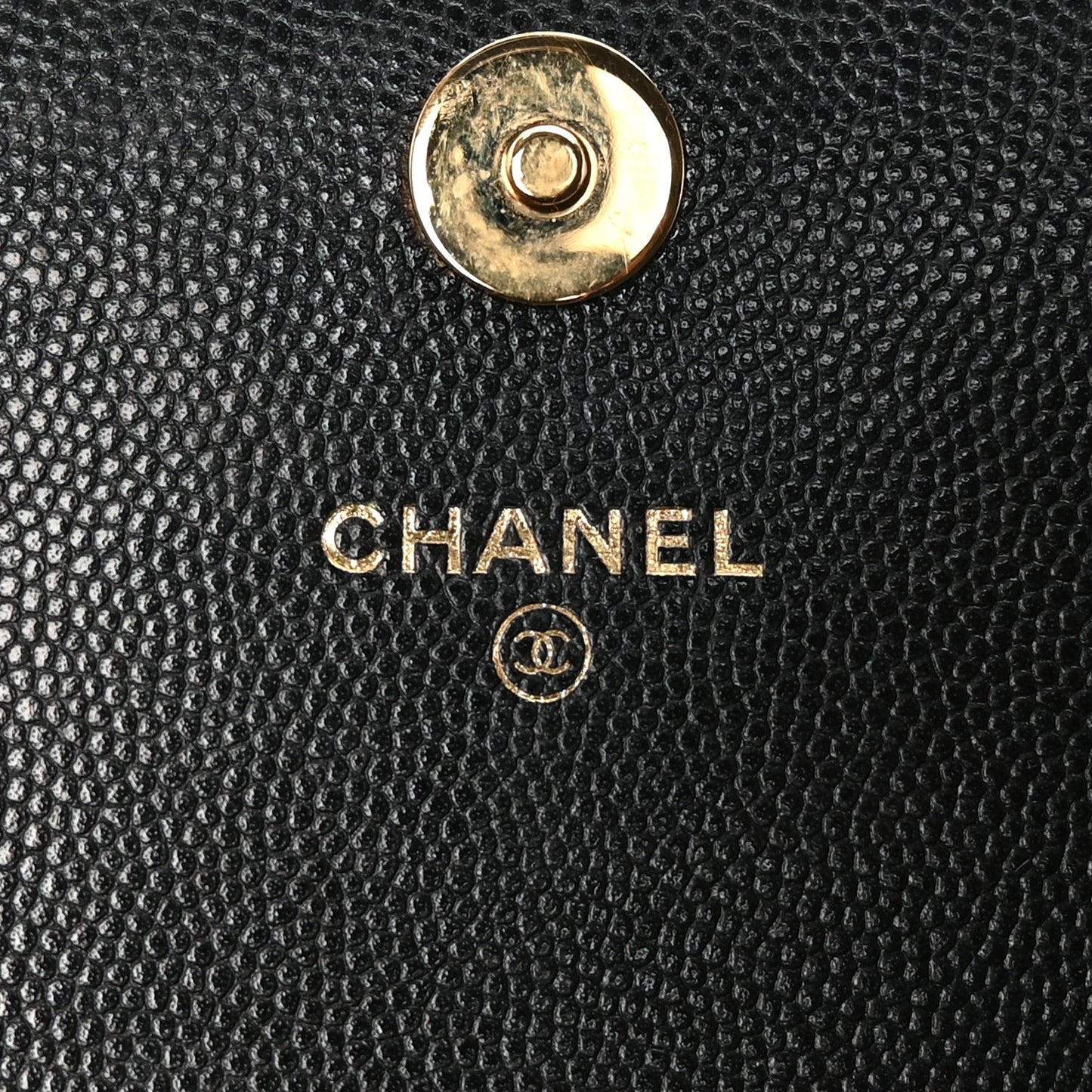 Caviar Quilted Pocket Twins Wallet On Chain WOC Black